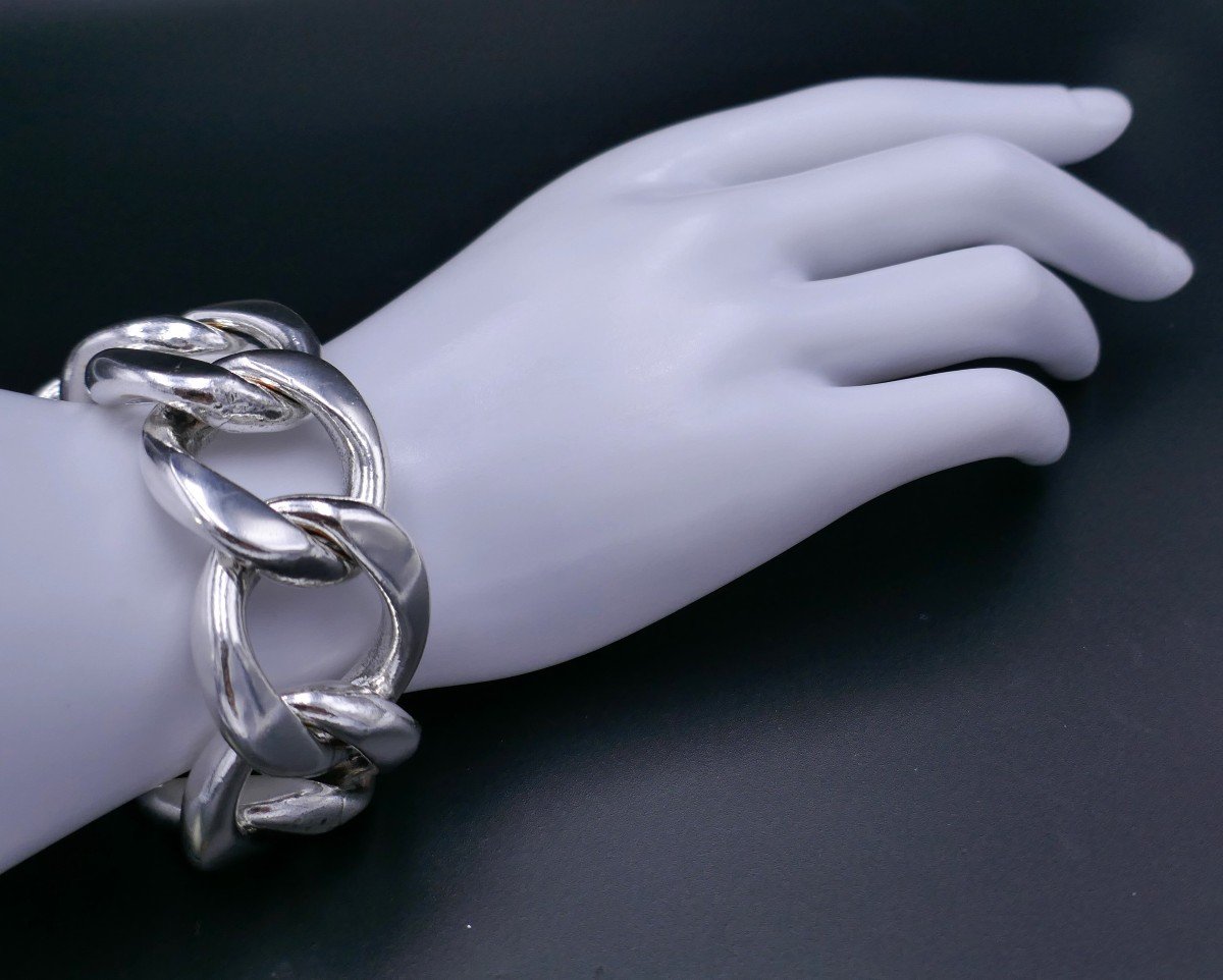 Important Silver Bracelet, Stick Clasp. -photo-4