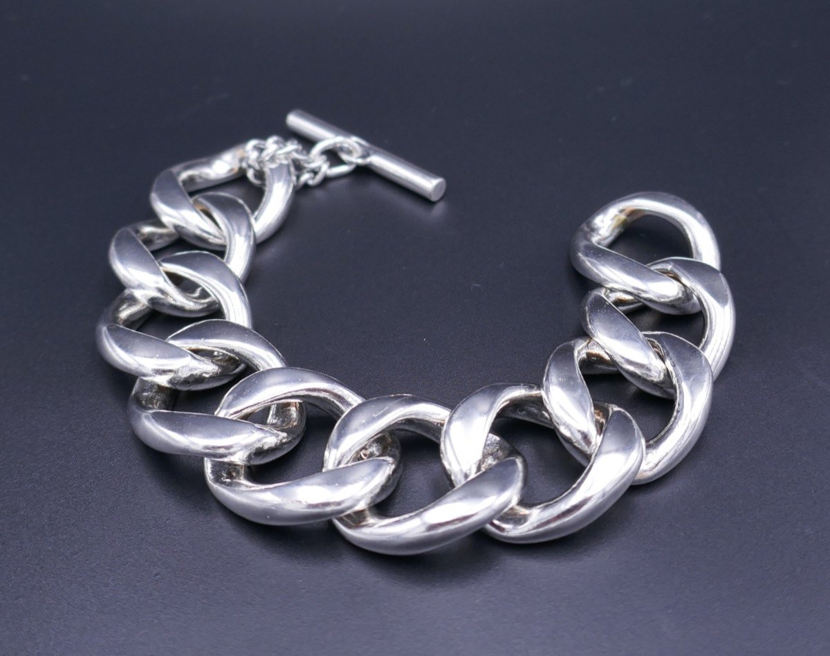 Important Silver Bracelet, Stick Clasp. 