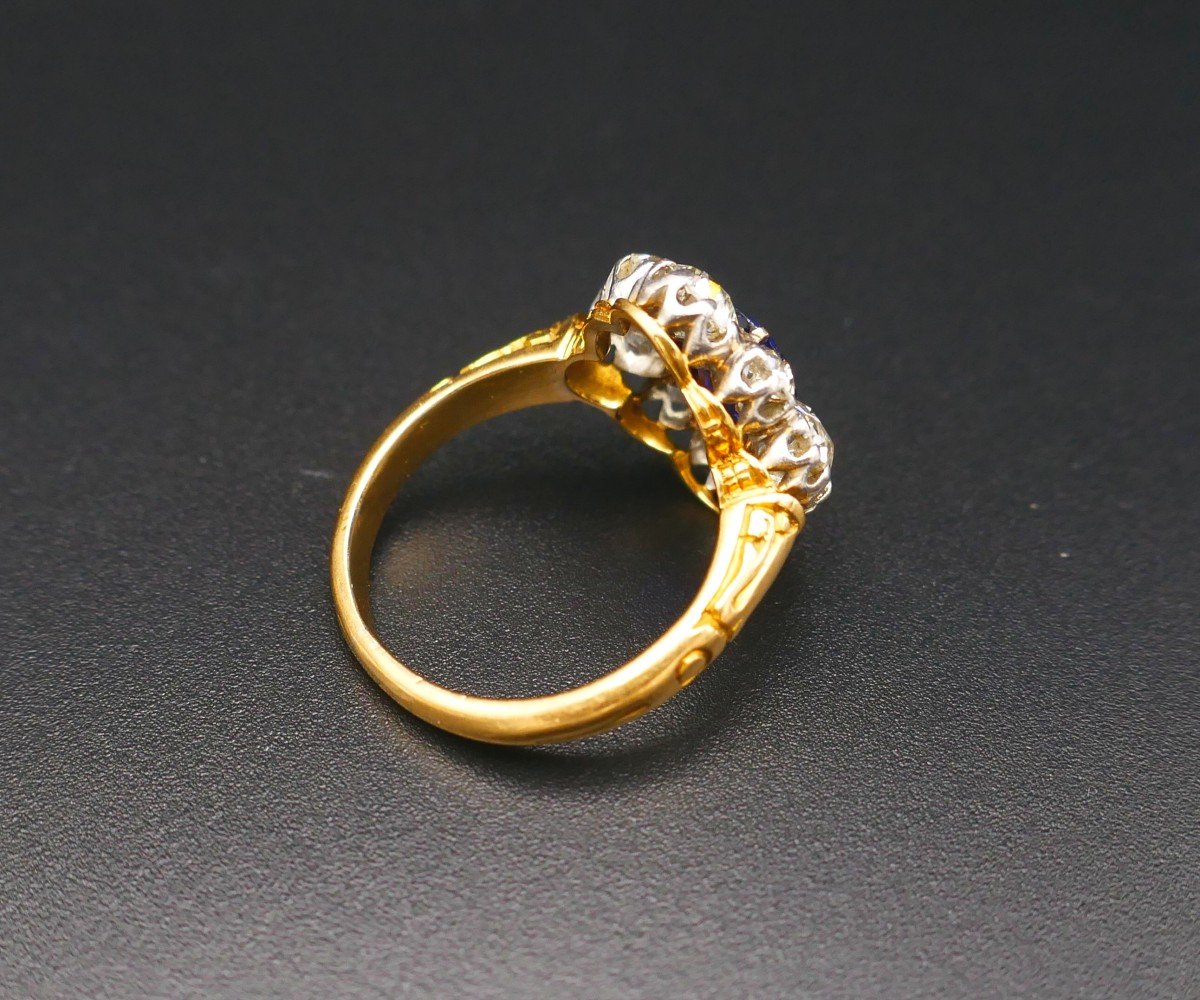 Sapphire And Diamond Ring, Gold And Platinum.-photo-2