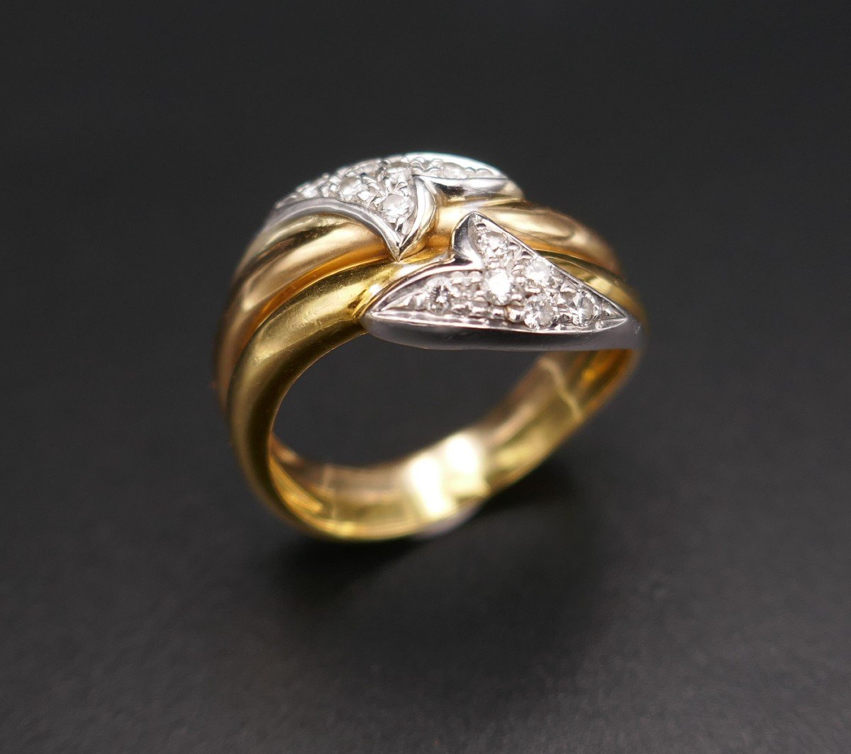 Diamond Ring In Rose Gold, Yellow Gold And 18 Carat White Gold.-photo-2