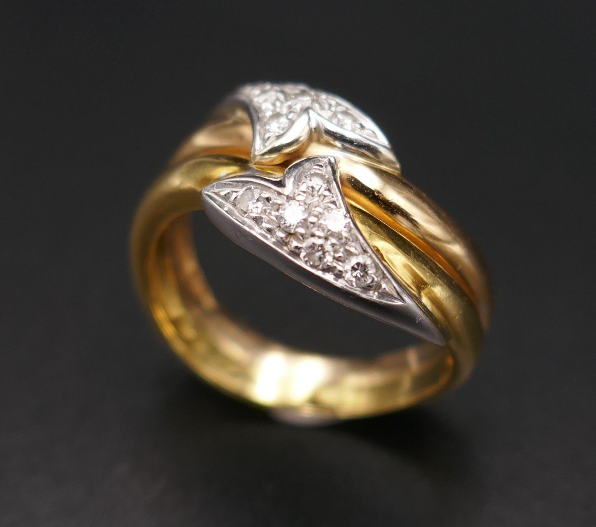 Diamond Ring In Rose Gold, Yellow Gold And 18 Carat White Gold.-photo-3