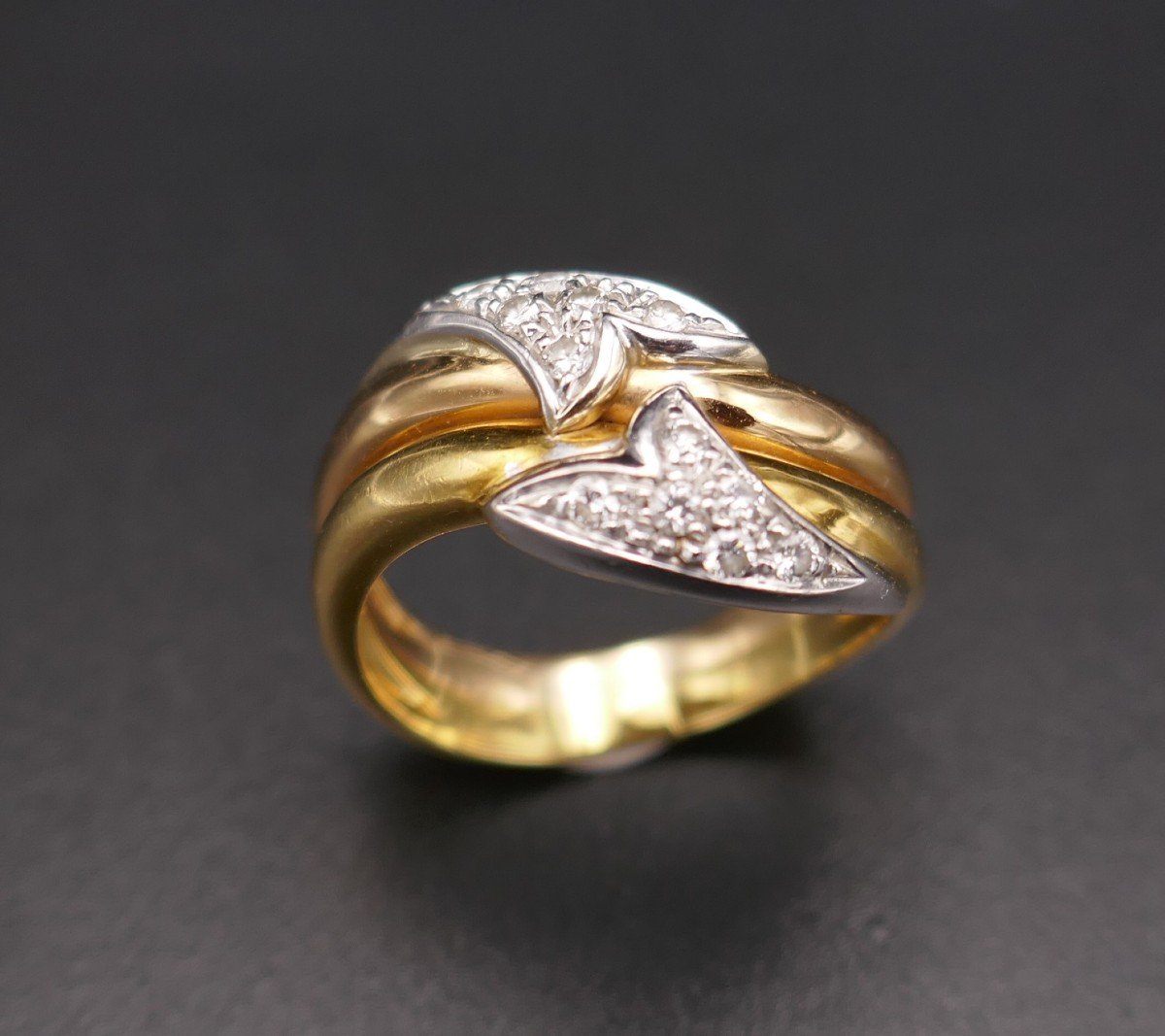 Diamond Ring In Rose Gold, Yellow Gold And 18 Carat White Gold.-photo-4