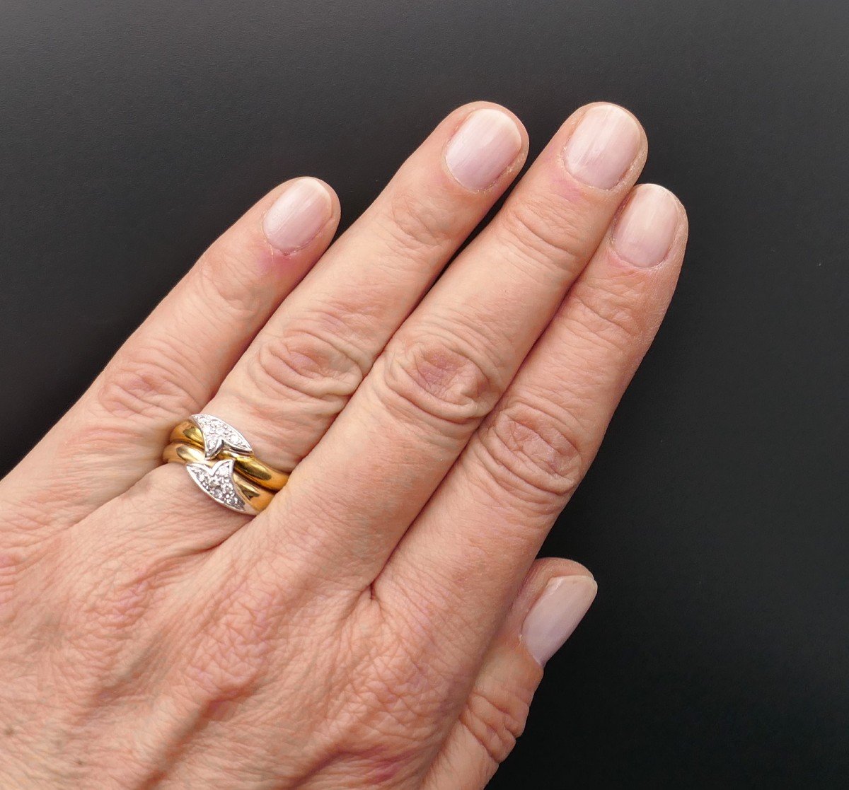 Diamond Ring In Rose Gold, Yellow Gold And 18 Carat White Gold.-photo-1