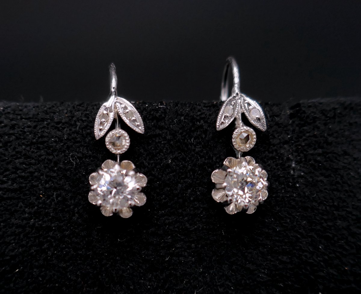 Boucles d'Oreilles Ornées De 2 Diamants, 0,60 carat.-photo-4