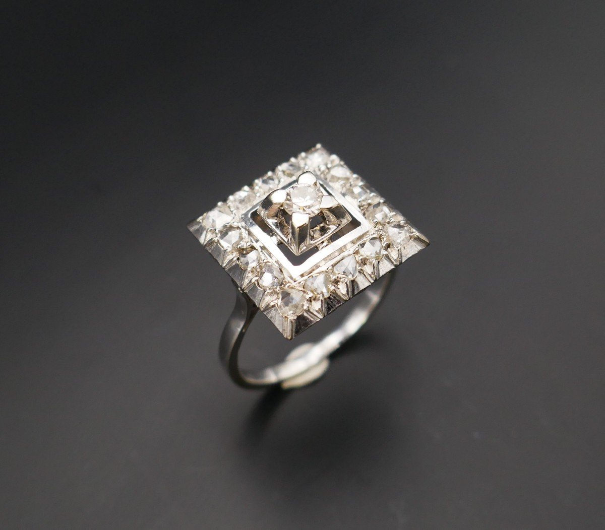 Diamond Ring, 18k White Gold.-photo-2