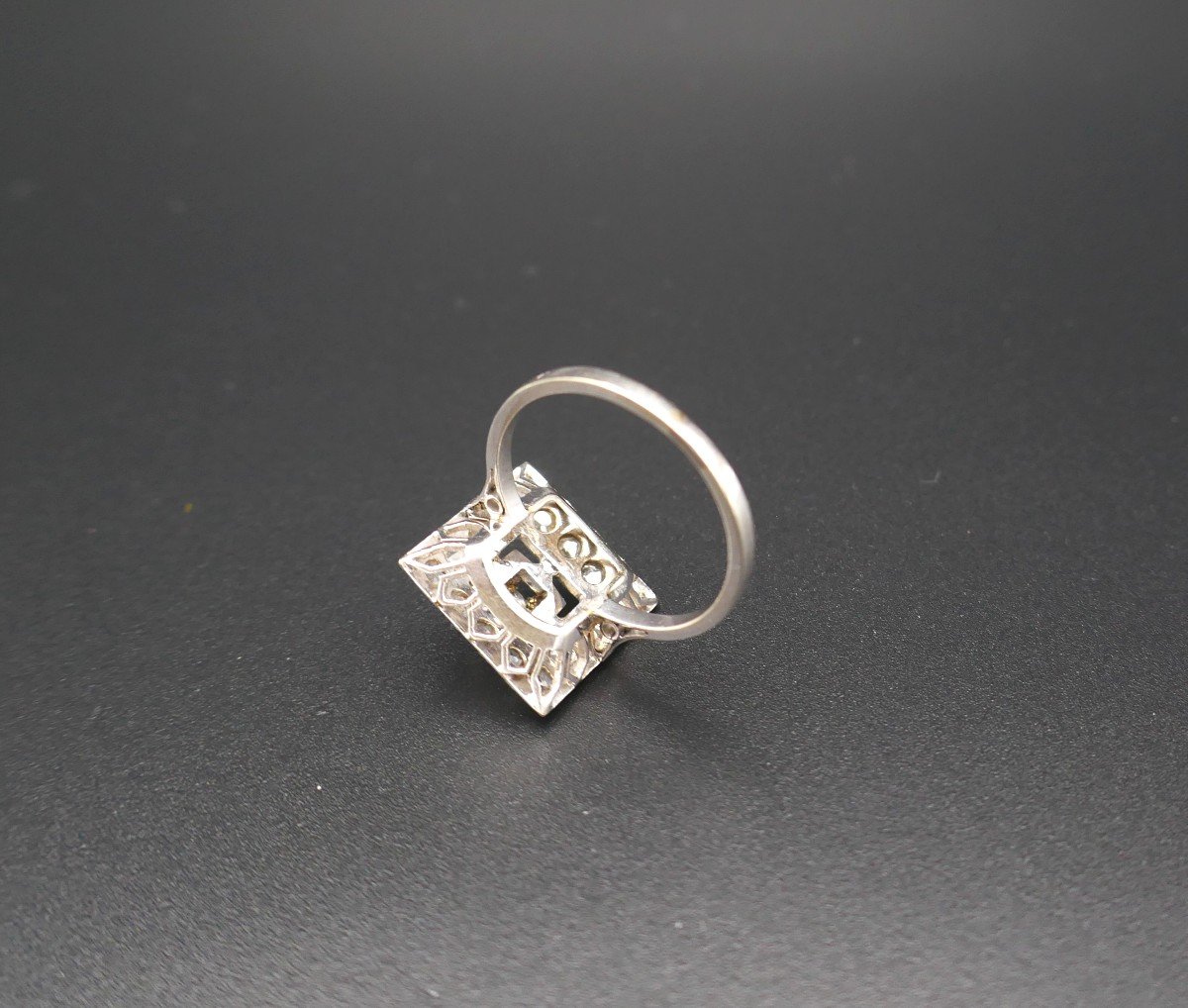 Diamond Ring, 18k White Gold.-photo-3