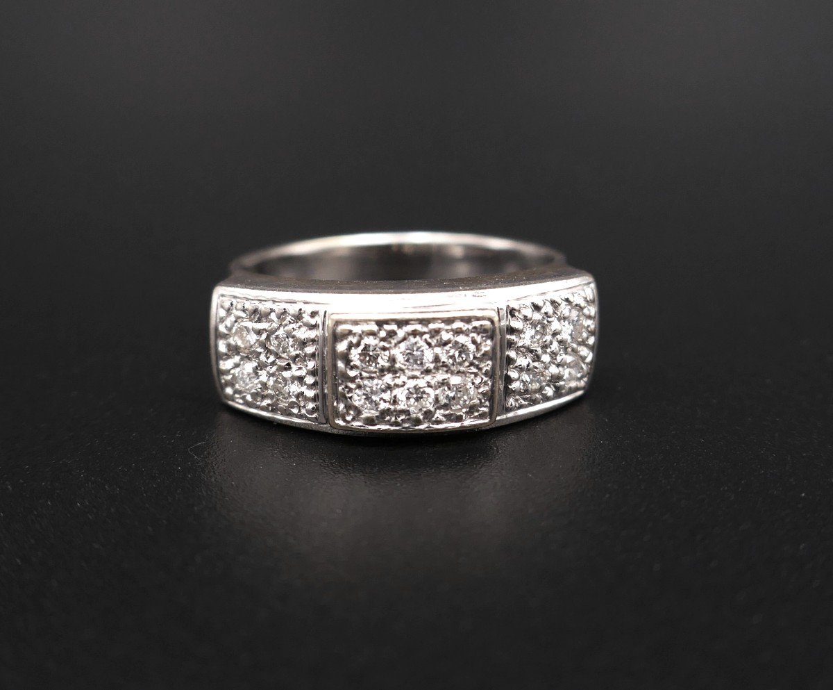 Bague Diamants, Or Blanc 18 Carats.-photo-2