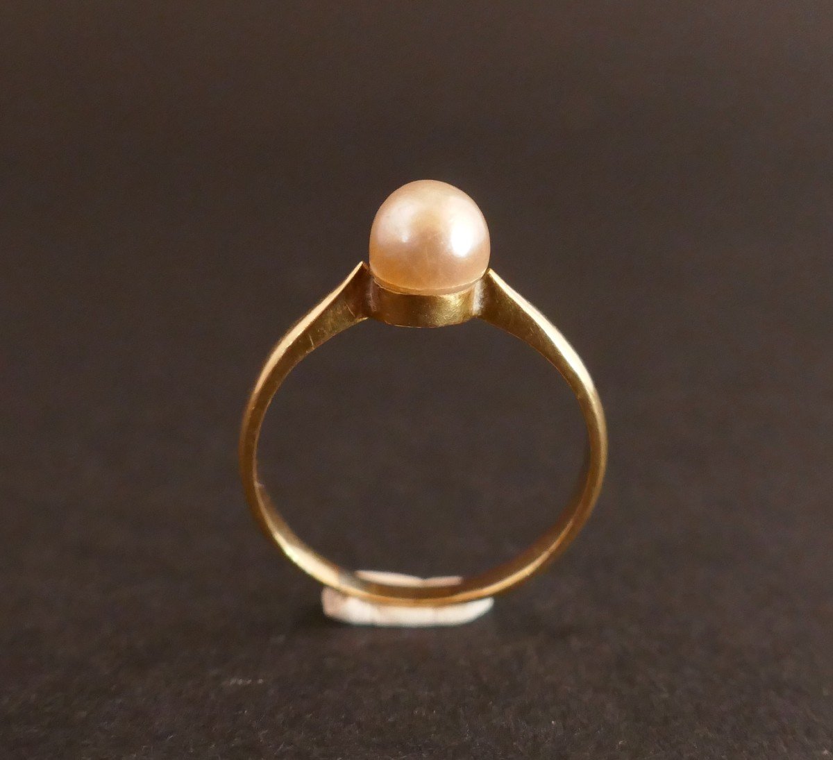 Bague Sertie d'Une Perle De Culture, Or 18k.-photo-2