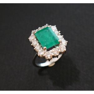 Emerald And Diamond Ring, Certificate.