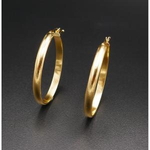 Large Hoop Earrings, 18k Yellow Gold.