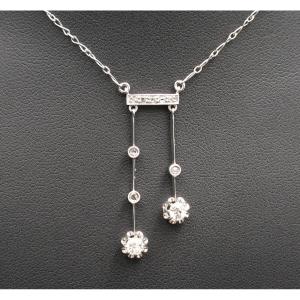 Collier Négligé Diamants, Platine.