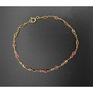 Bracelet Set With 30 Rubies, 18 Carat Gold.