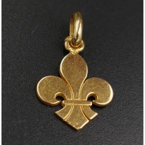 Pendentif Fleur De Lys, Or Jaune 18 Carats.