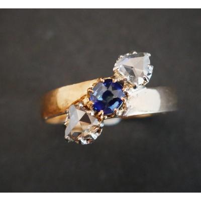 Sapphire And Diamond Ring, 18k Gold.