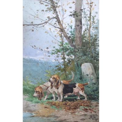 Hippolyte Gide, Chiens De Chasse