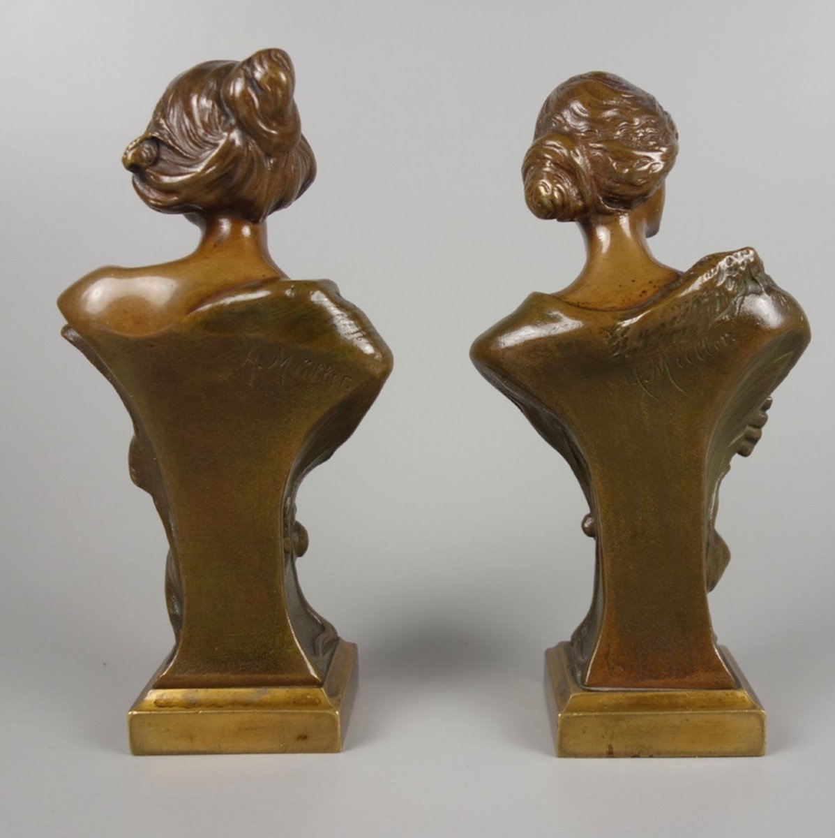 Pair Of Art Nouveau Bronzes By Hans Muller-photo-2