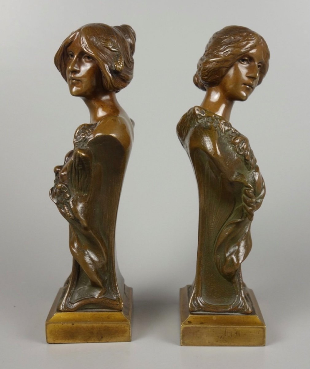 Pair Of Art Nouveau Bronzes By Hans Muller-photo-4