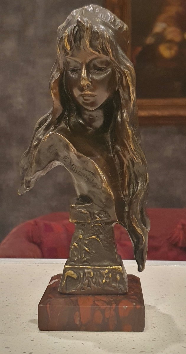 Carmela, Bronze Bust By Villanis 
