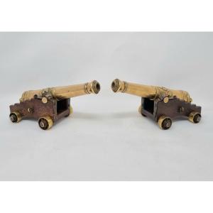 A Pair Of Antique Model Cannon