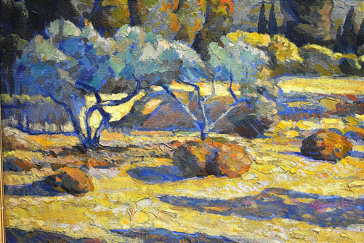 Oil Painting View Of La Cuelo Martigues Provence Signed Ferdinand Olivier (1873-1957)-photo-3