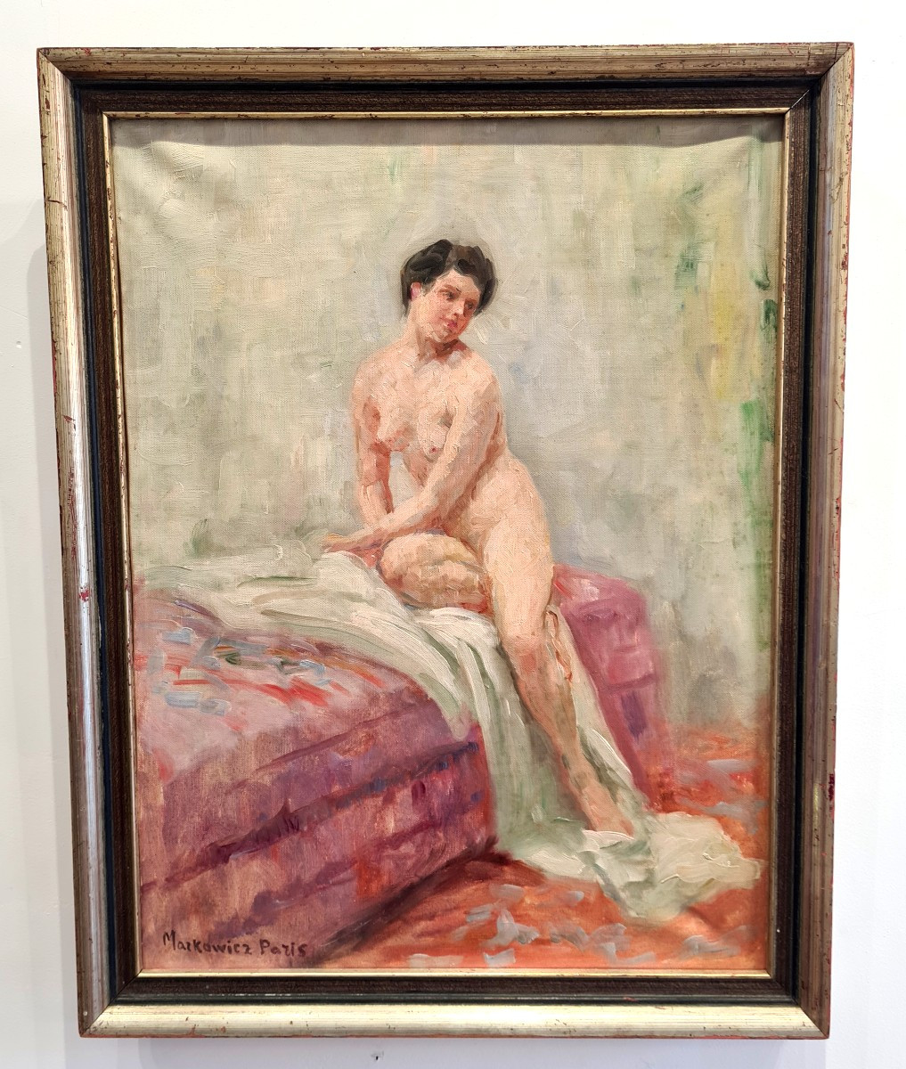 Post-impressionist Female Nude Oil Painting Signed Arthur Markowicz (1872-1934)