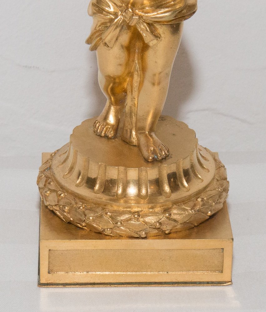 Candlestick In Gilt Bronze François Linke-photo-3