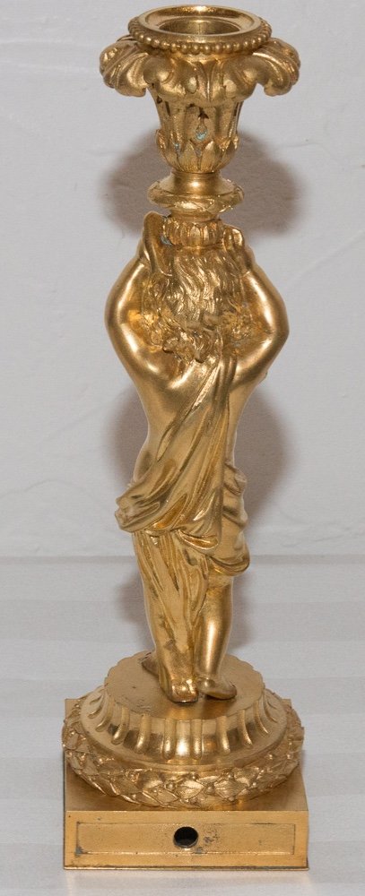 Candlestick In Gilt Bronze François Linke-photo-2