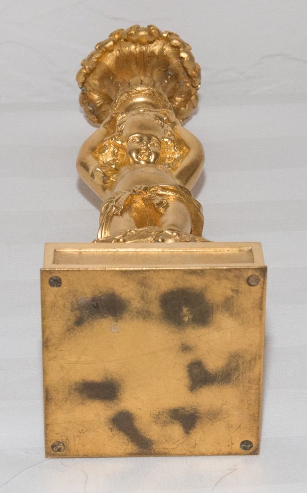 Candlestick In Gilt Bronze François Linke-photo-4