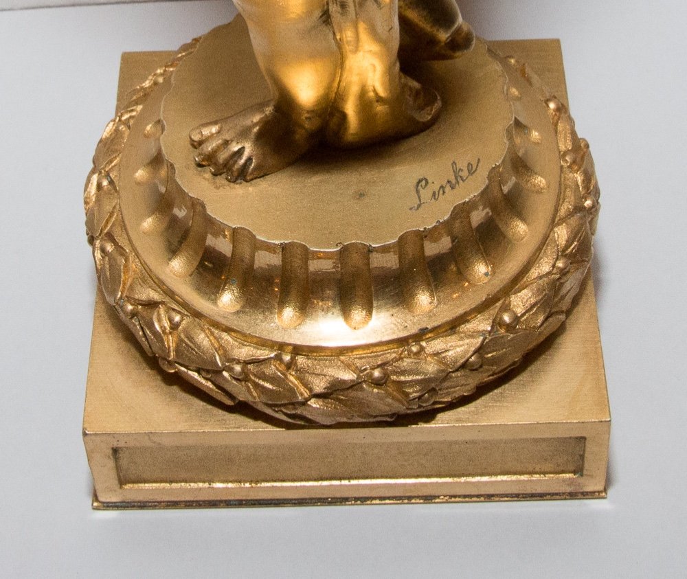 Candlestick In Gilt Bronze François Linke-photo-5