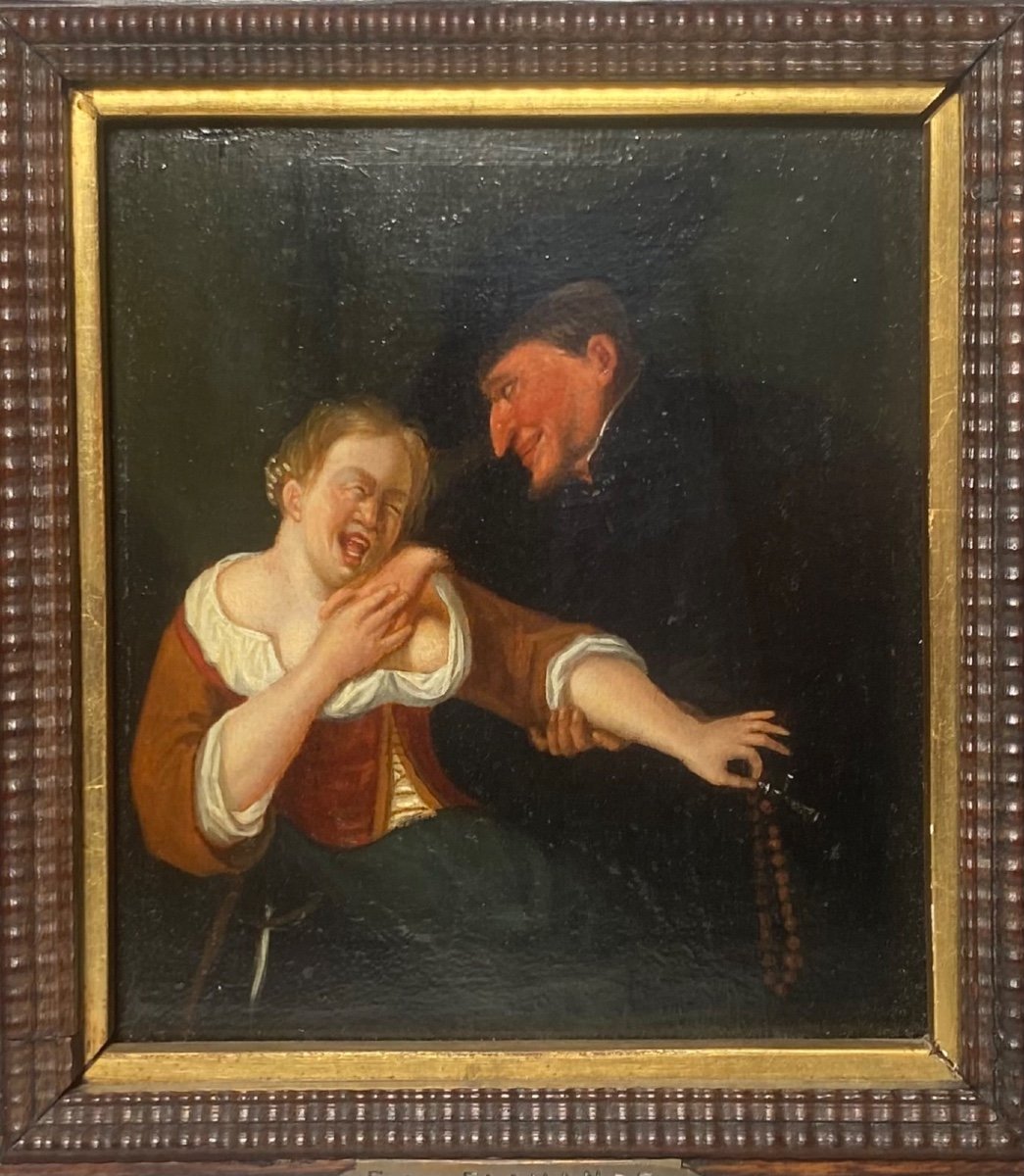 Oil On Panel Dutch School 18th Century -photo-3