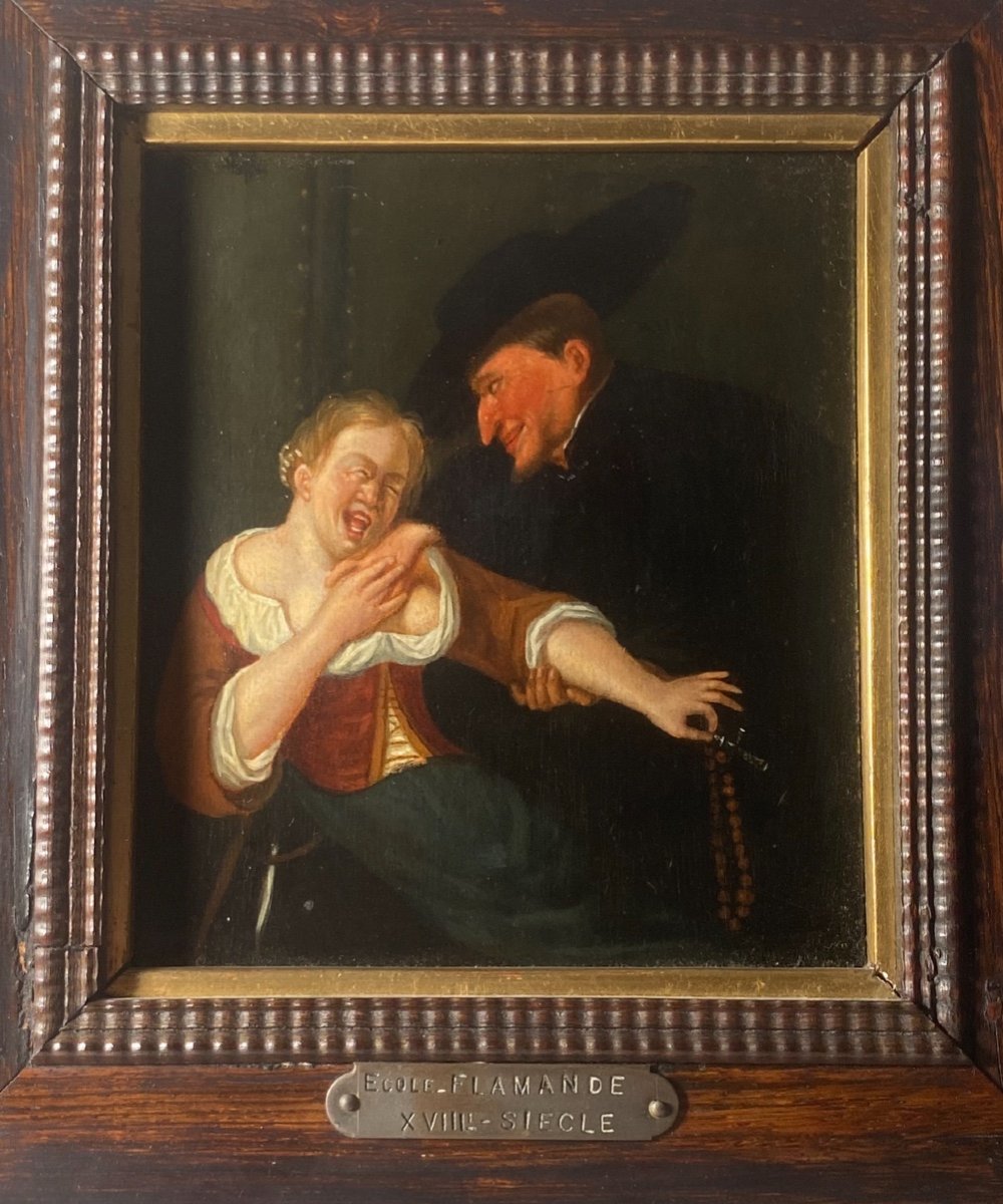 Oil On Panel Dutch School 18th Century -photo-1