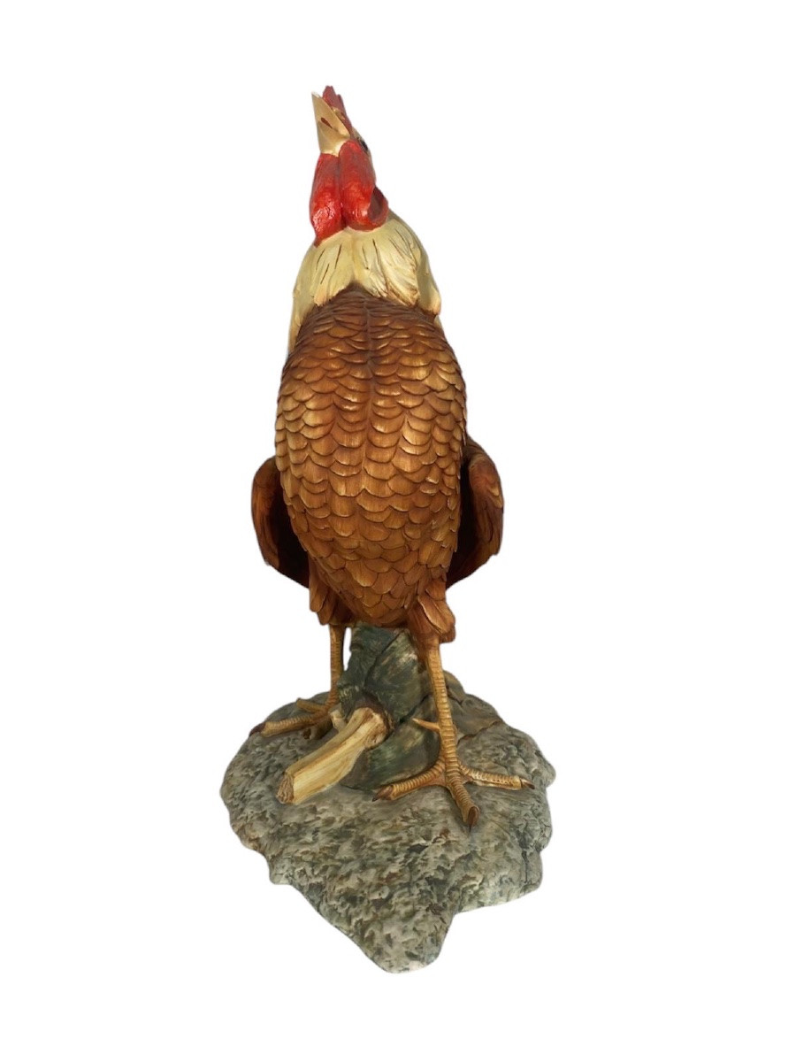 Polychrome Ceramic Rooster Signed V.bindi-photo-2