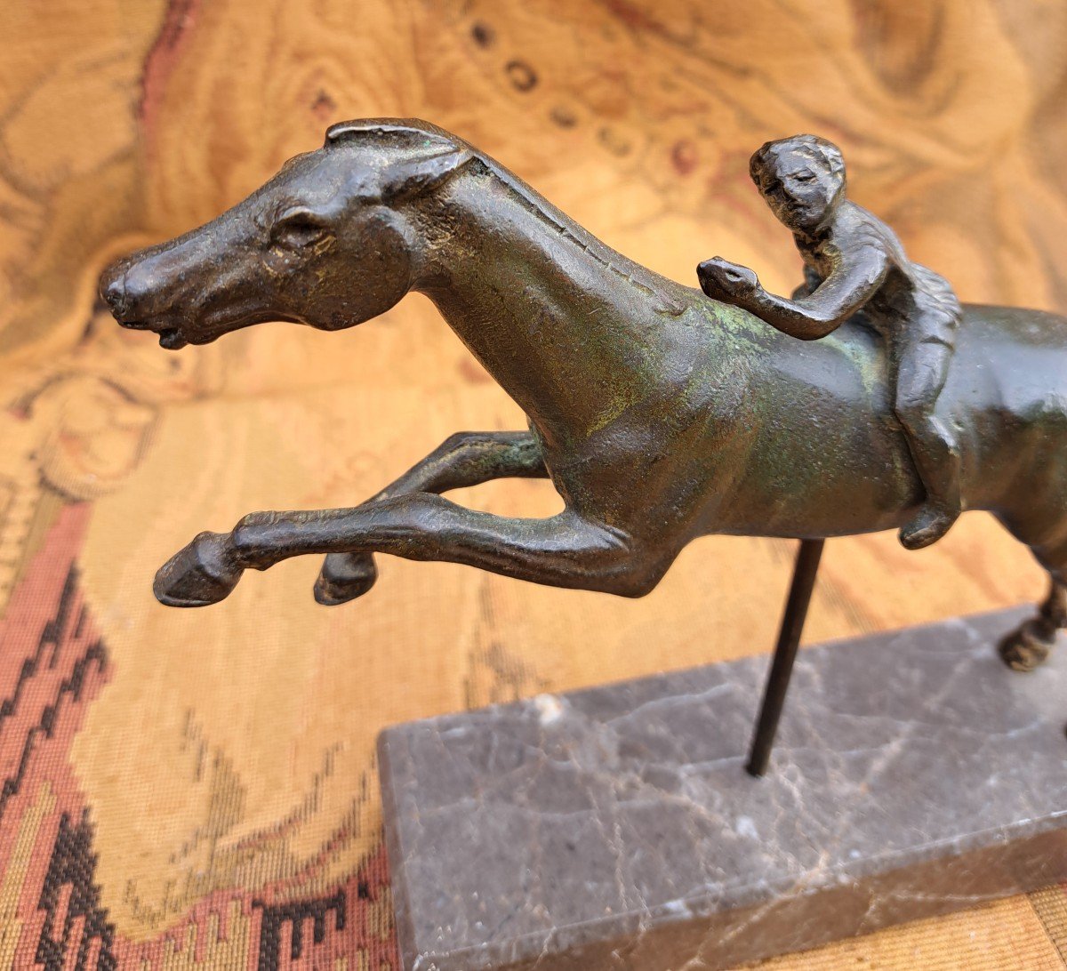 Jockey Bronze Sculpture.-photo-3