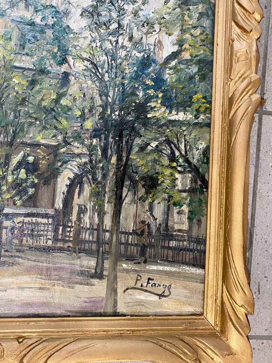 Pierre Farge Huile Sur Toile La Tour Saint Jacques Paris-photo-1