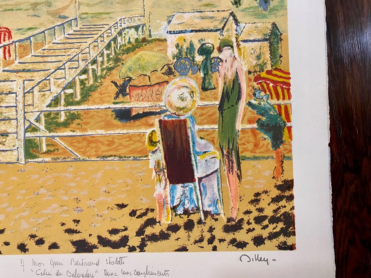 Ramon Dilley Lithographie épreuve D’artiste La Plage Du Carlton -photo-4