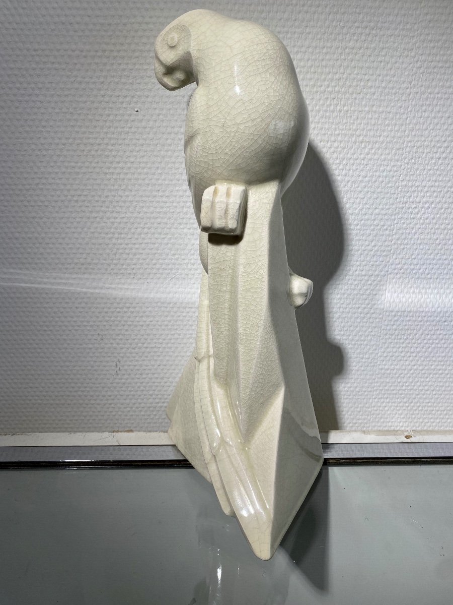 Charles Lemanceau Parrot In Art Deco Ceramic-photo-2