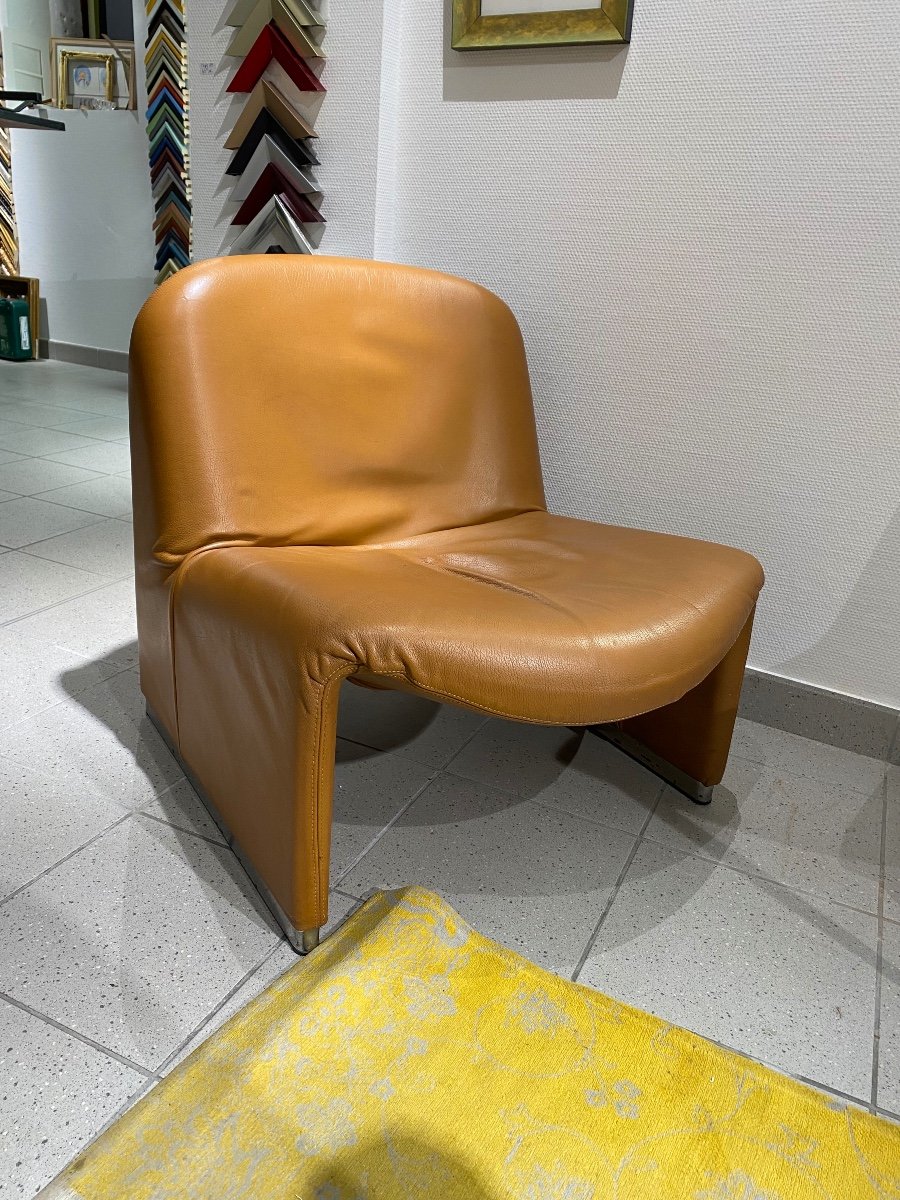 Alky Leather Armchair By Giancarlo Piretti-photo-2