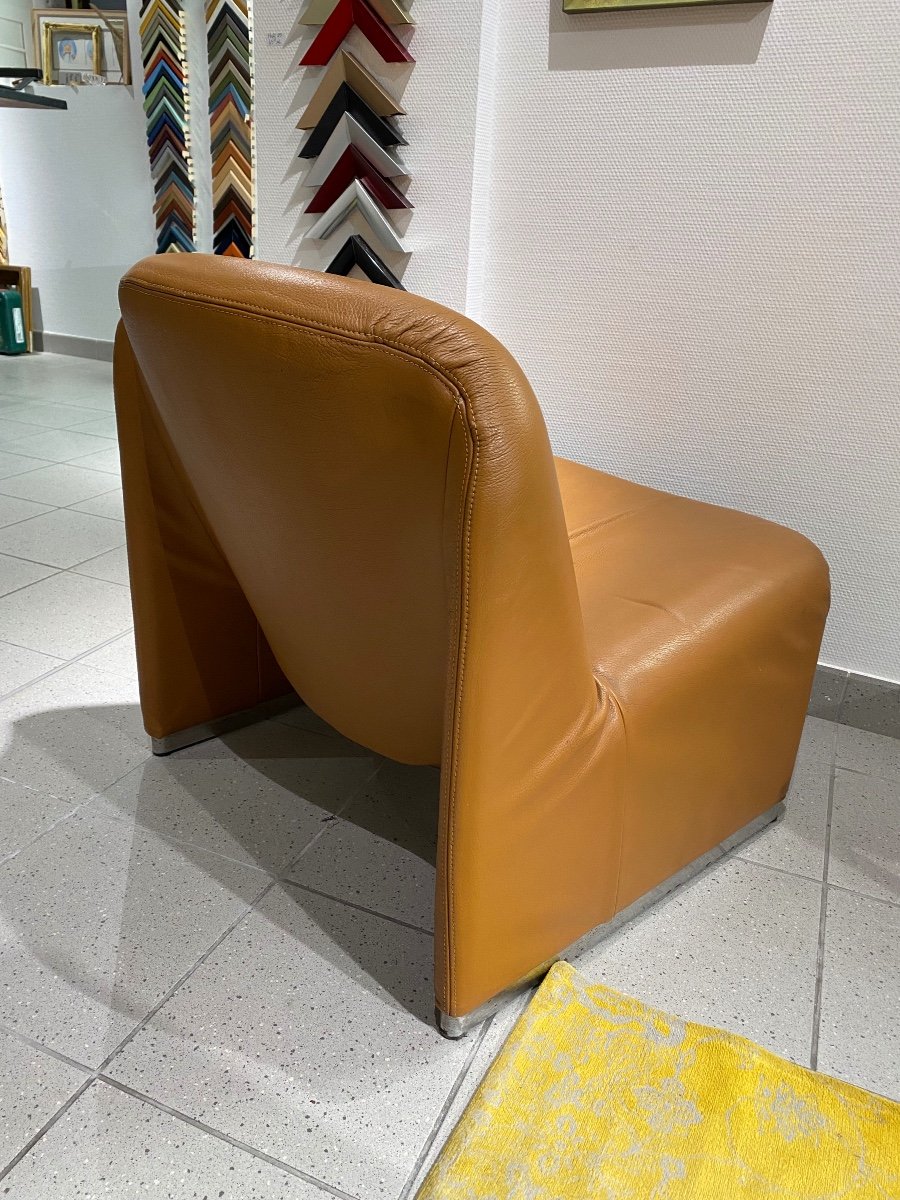 Alky Leather Armchair By Giancarlo Piretti-photo-3