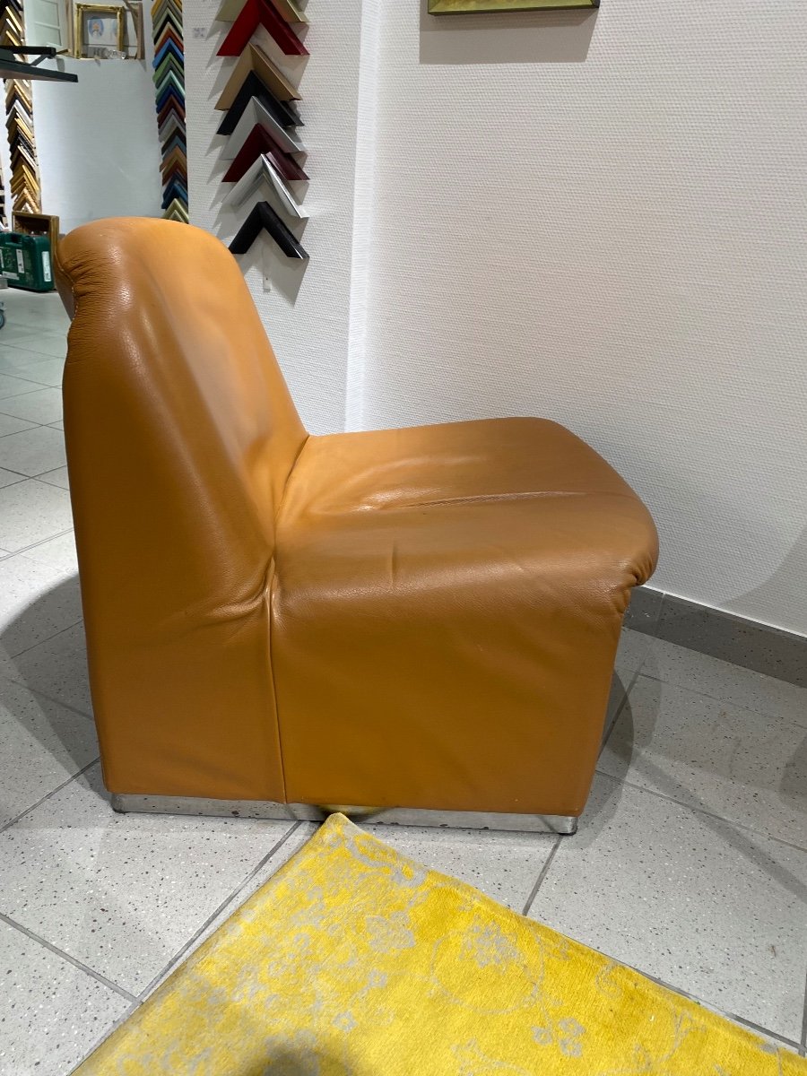 Alky Leather Armchair By Giancarlo Piretti-photo-4