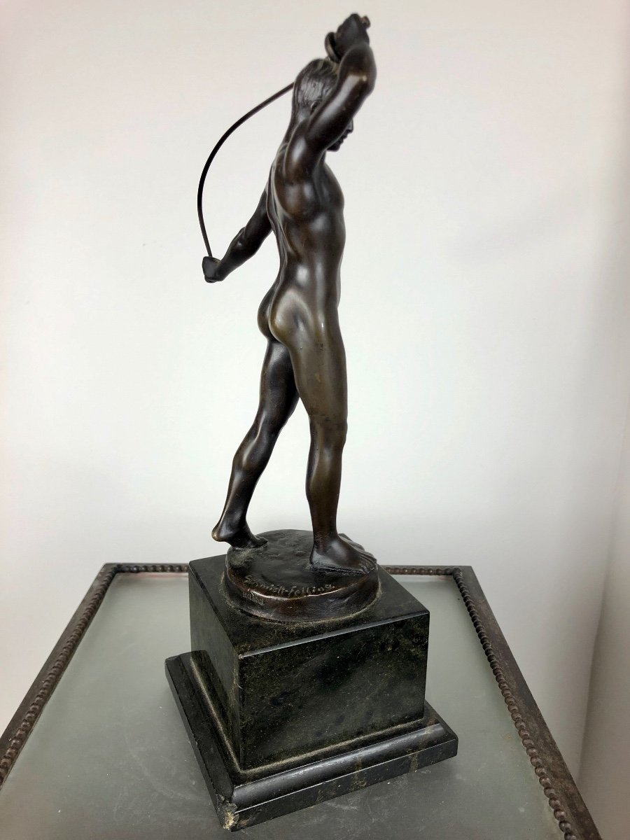 Paul Schmidt - Felling (1885 - 1920)  Beau Bronze « Escrimeur »-photo-1