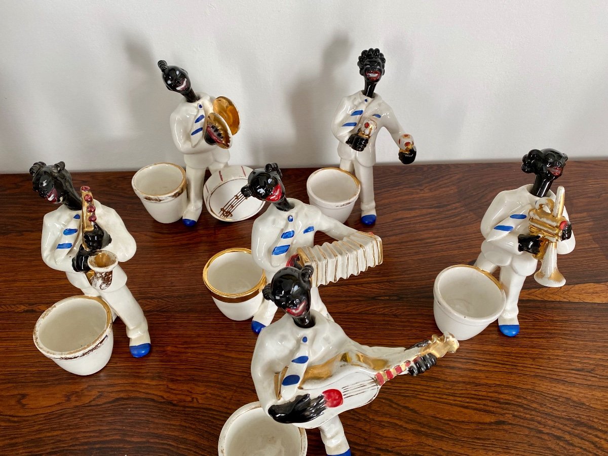 Jazz Band Orchestra In Polychrome Ceramic 1920/1930-photo-2