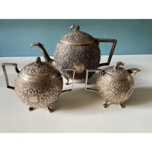 Tea Service In Sterling Silver India 19th 