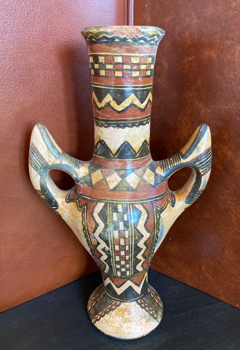 Ideqqi - Poterie Polychrome Berbère - Afrique Du Nord XIXe -photo-2