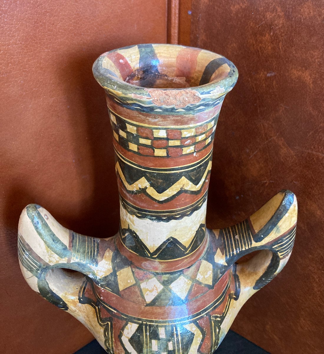 Ideqqi - Poterie Polychrome Berbère - Afrique Du Nord XIXe -photo-3