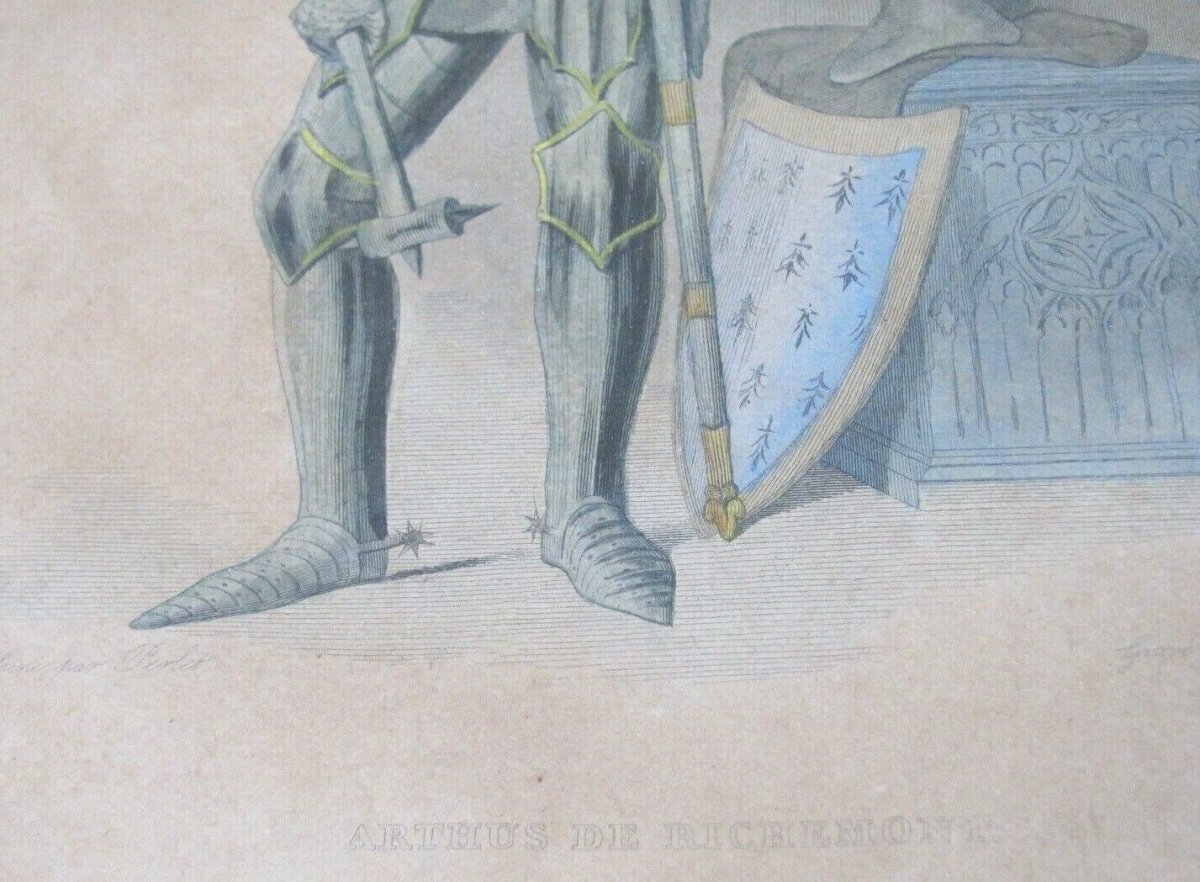 Gravure Aquarellée - Arthur III De Bretagne - Arthus De Richemont - Perlet -photo-3