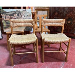 Pair Of Charlotte Perrriand Chairs - Dordogne Model 