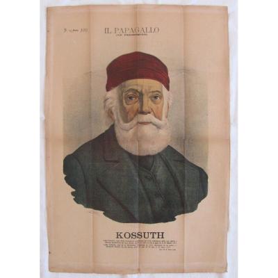 Lithographie - Portrait De Lajos Kossuth - Hongrie - A Grossi 