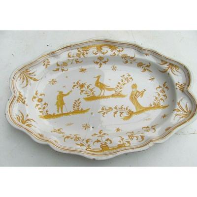 Plat Oval Faience Moustiers XVIIIeme