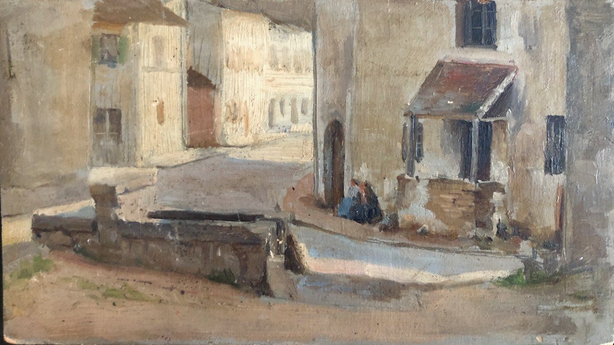 Jules Octave Triquet (paris 1867-1914), Fountain In Morsang-sur-orge, Oil
