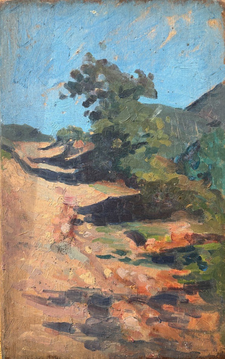 Jules Octave Triquet (paris 1867-1914), Paysage à Maure Vieil, Pyrénnées -atlantiques, Huile